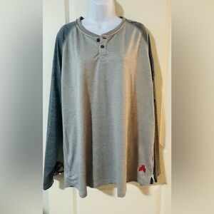 Reebok Gray Long Sleeve Men's DriFit Henley Tee